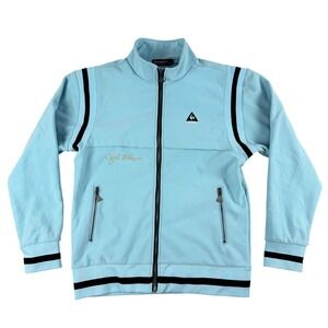 Le Coq Sportif Jacket Mens L Blue Black Full Zip Track Athletic Style Francais